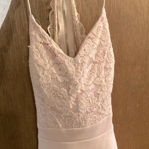 Pink layered dress with lace